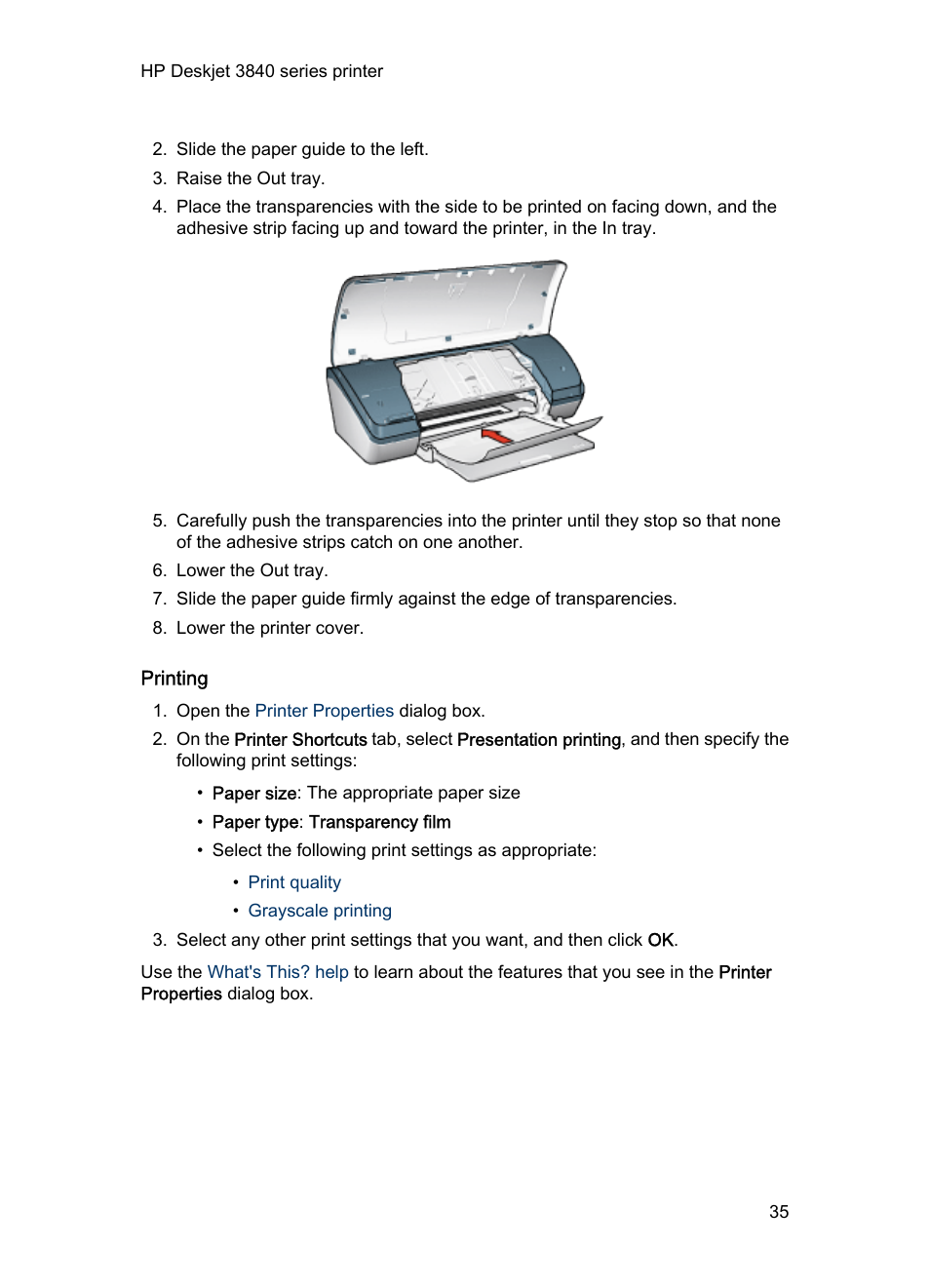 Printing | HP Deskjet 3848 Color Inkjet Printer User Manual | Page 35 / 96