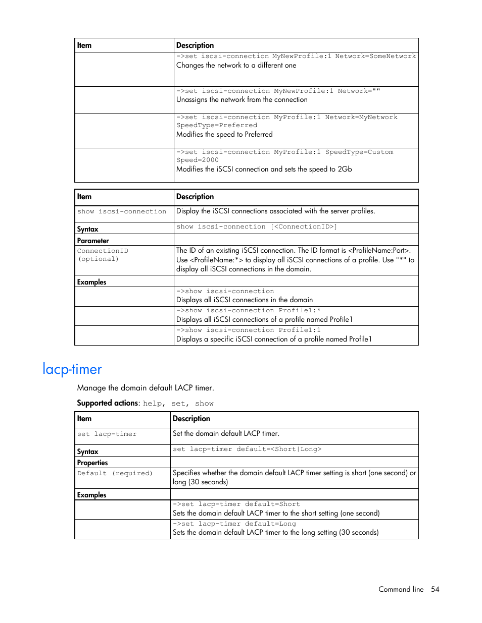 Lacp-timer | HP Virtual Connect 4Gb Fibre Channel Module for c-Class BladeSystem User Manual | Page 54 / 192