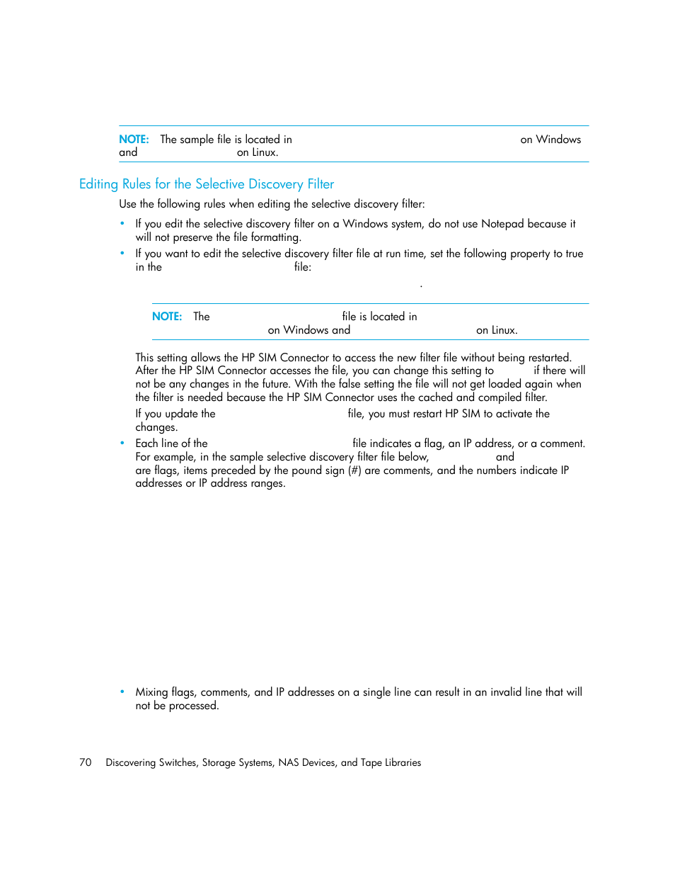 Editing rules for the selective discovery filter | HP Storage Essentials Enterprise Edition Software User Manual | Page 108 / 798