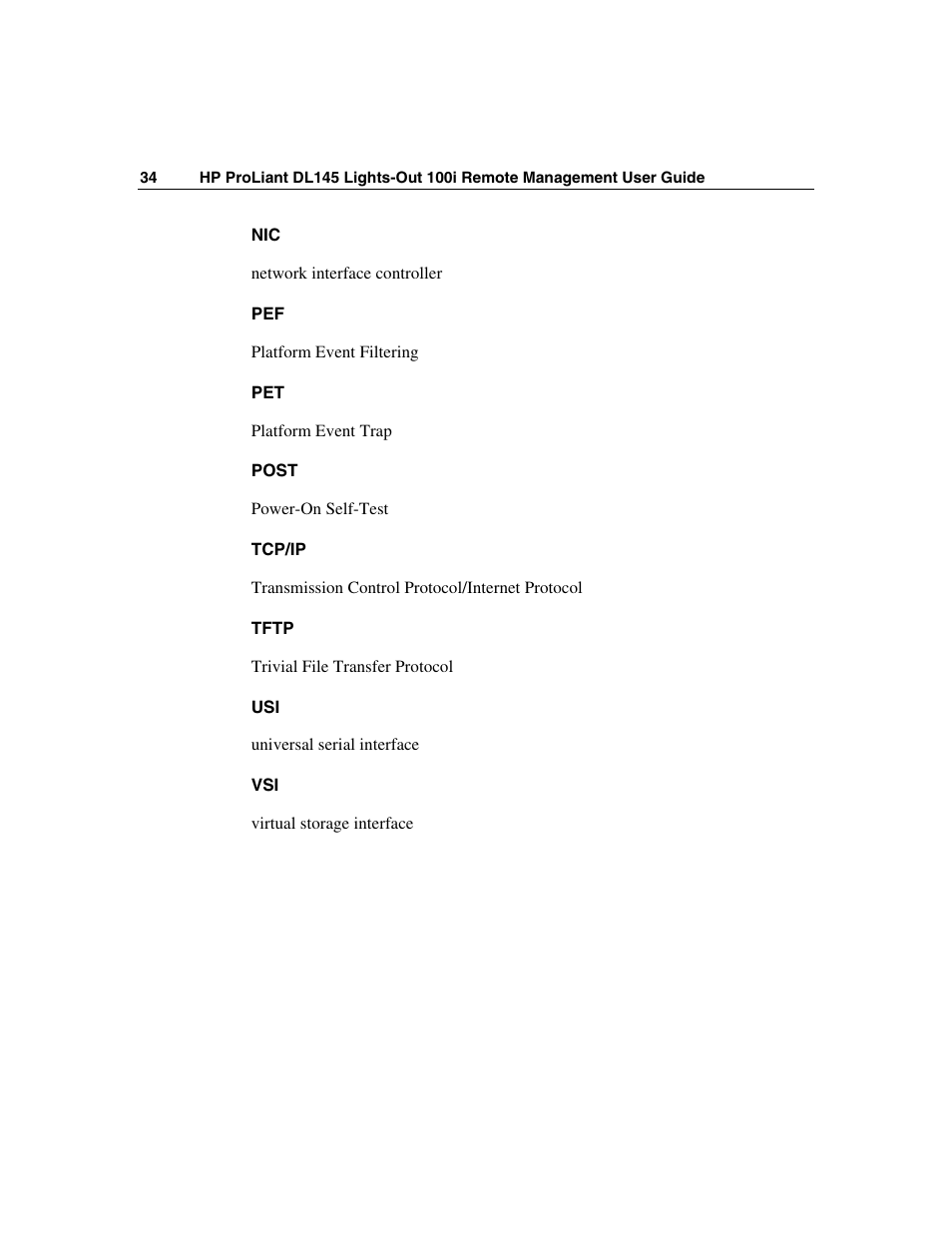 HP Lights-Out 100 Remote Management User Manual | Page 34 / 36