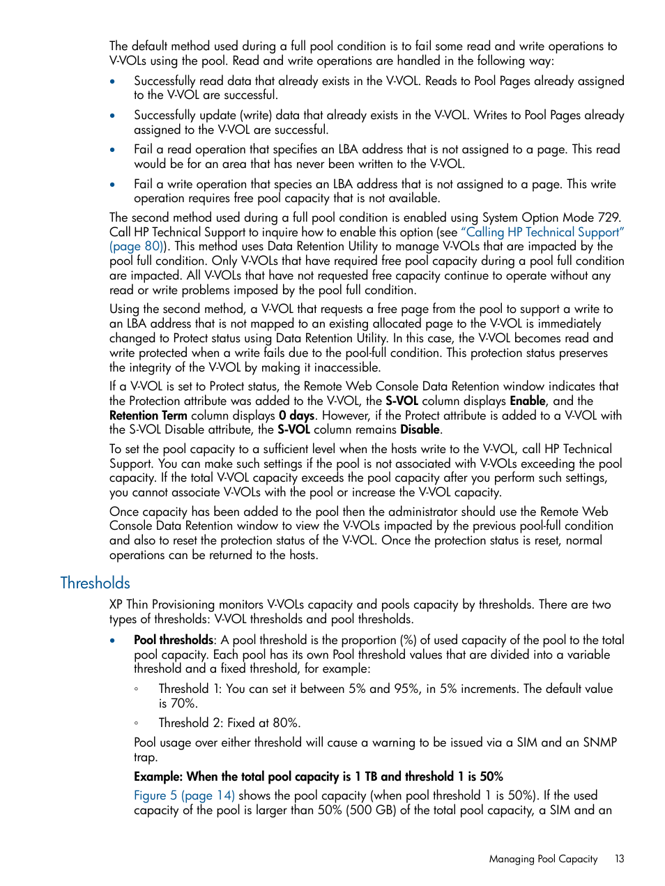 Thresholds | HP StorageWorks XP Remote Web Console Software User Manual | Page 13 / 87