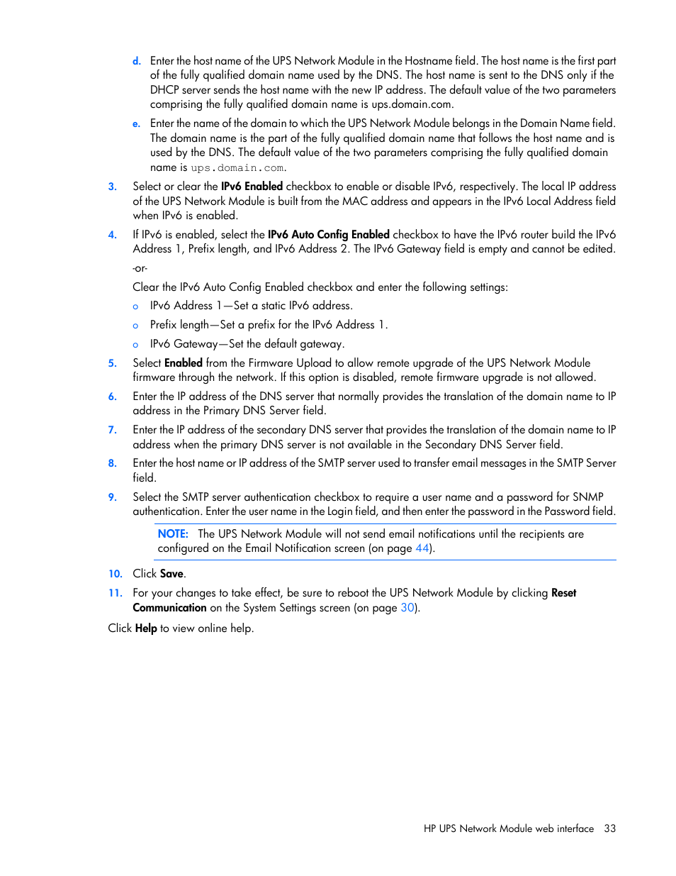 HP UPS Network Module User Manual | Page 33 / 87