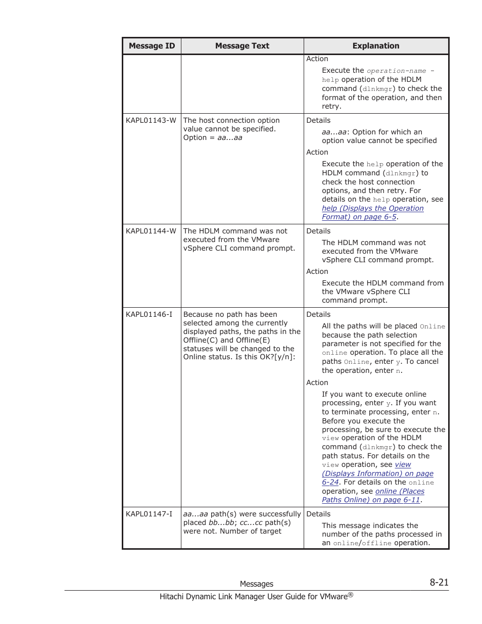 HP Hitachi Dynamic Link Manager Software User Manual | Page 179 / 242