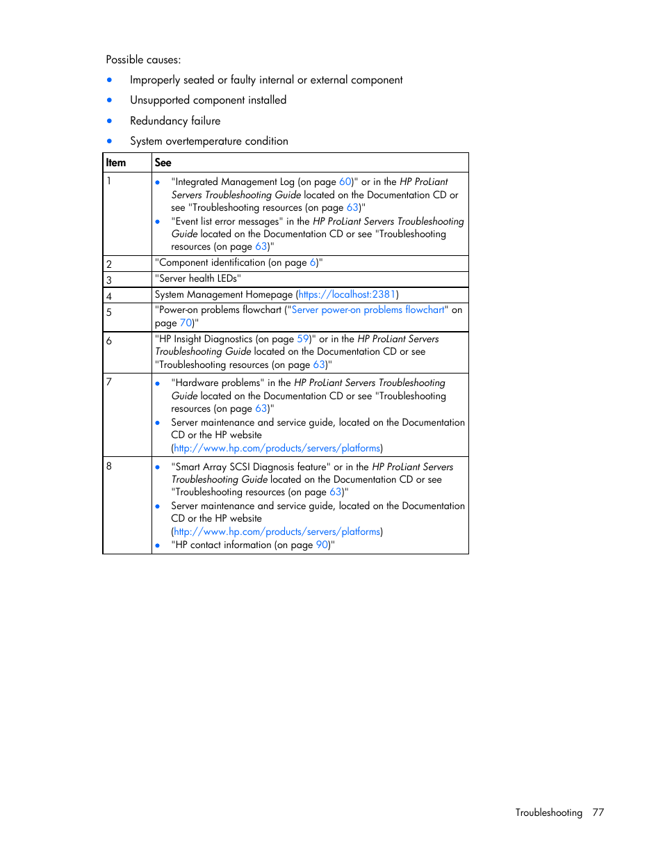 HP ProLiant ML310 G5p Server User Manual | Page 77 / 103