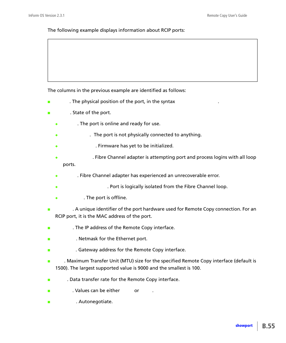 B.55 | HP 3PAR Remote Copy Software User Manual | Page 191 / 344