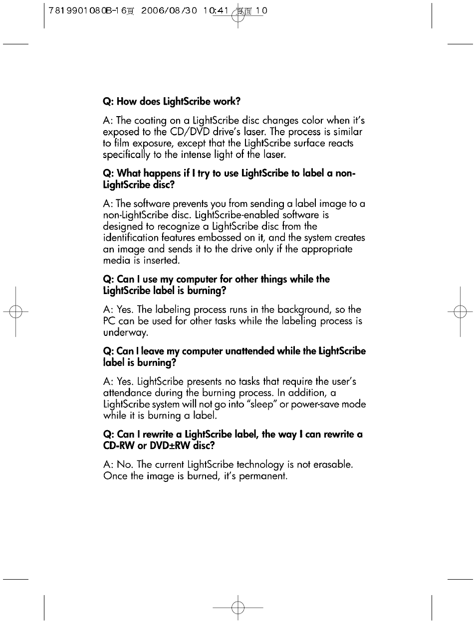 Frequently asked questions | HP bd240i Blu-ray Disc Combo Writer User Manual | Page 10 / 16