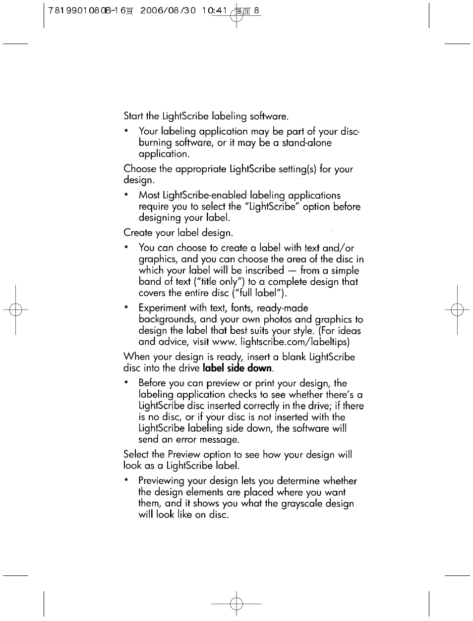 Creating and burning lightscribe-labeled discs | HP bd240i Blu-ray Disc Combo Writer User Manual | Page 8 / 16