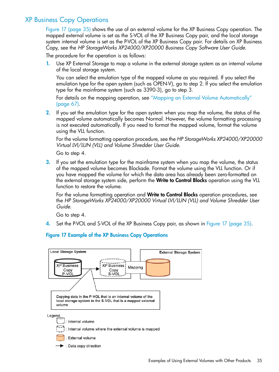 Xp business copy operations | HP XP External Storage Software User Manual | Page 35 / 170