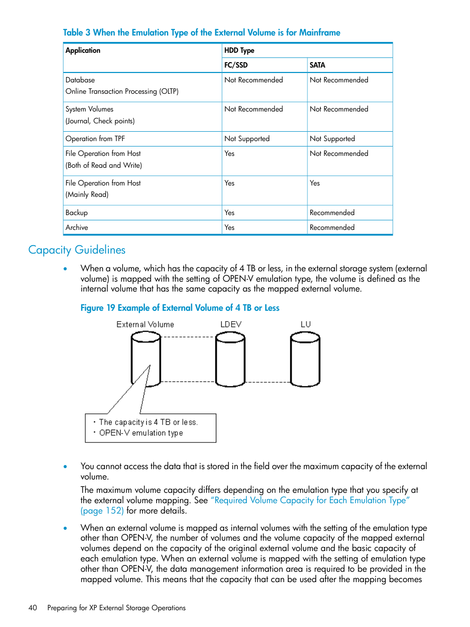 Capacity guidelines | HP XP External Storage Software User Manual | Page 40 / 170