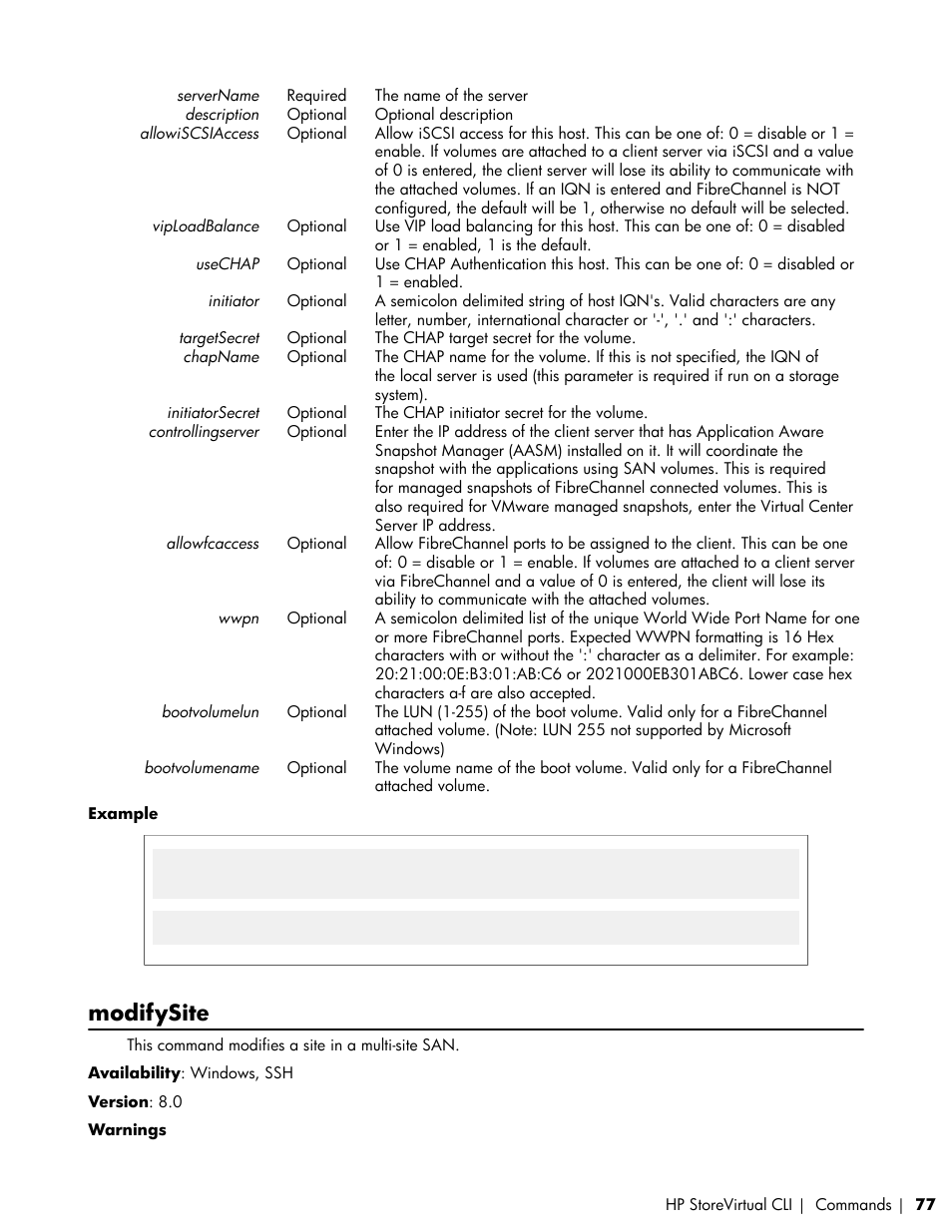 Modifysite | HP LeftHand P4000 SAN Solutions User Manual | Page 77 / 102