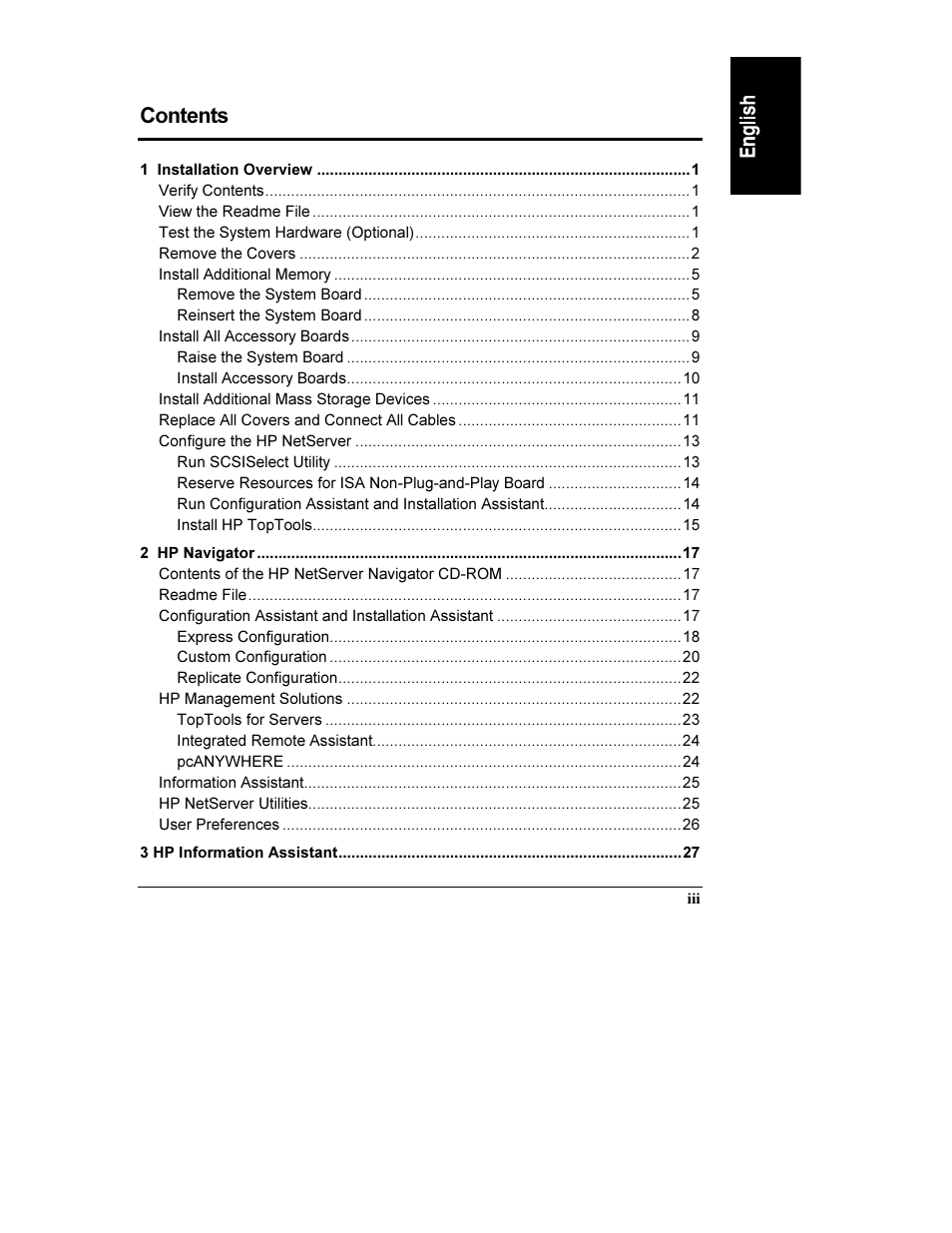 HP Netserver L Server series User Manual | Page 3 / 112