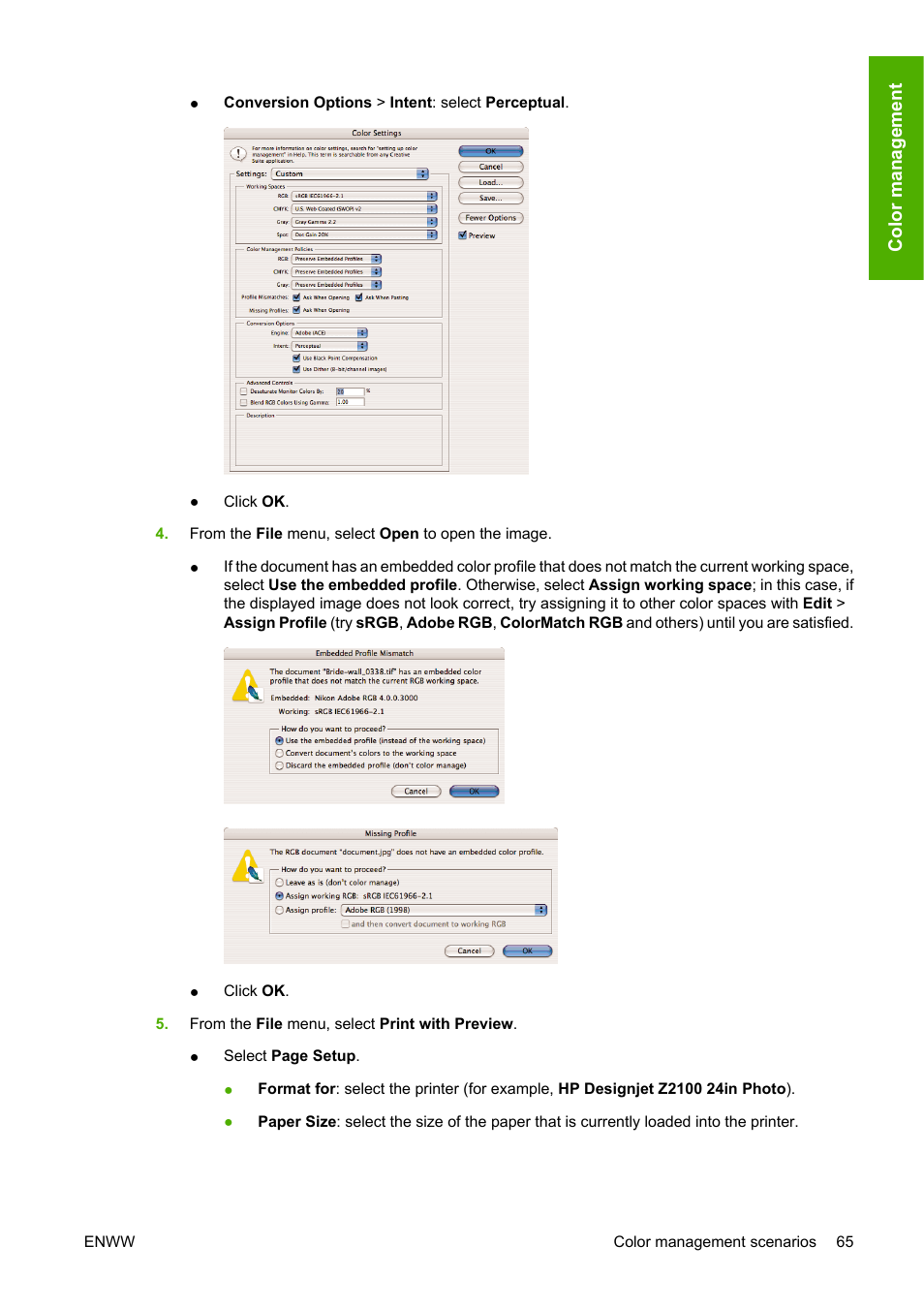 HP Designjet Z2100 Photo Printer series User Manual | Page 75 / 182