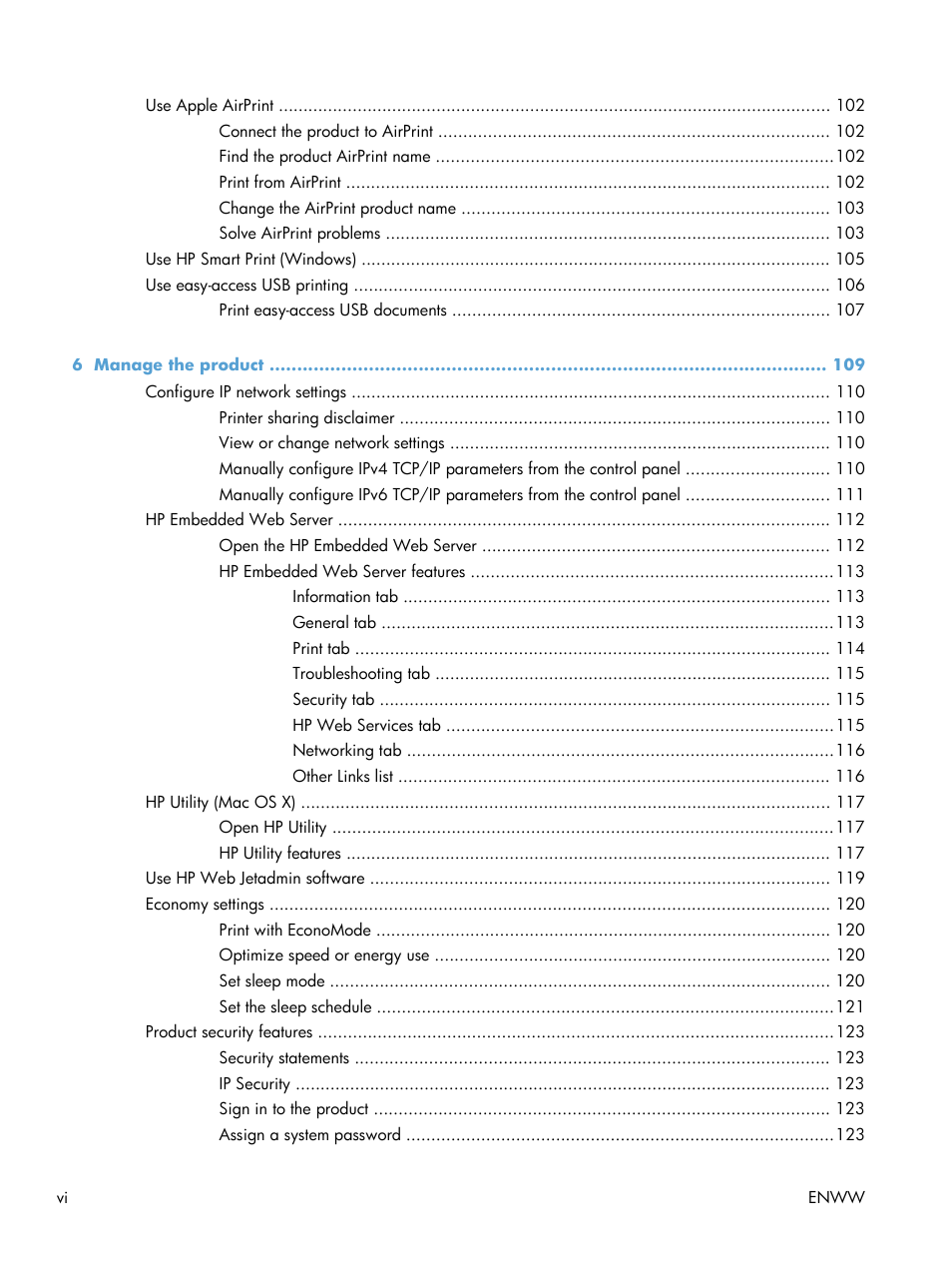 HP LaserJet Enterprise 700 Printer M712 series User Manual | Page 8 / 186