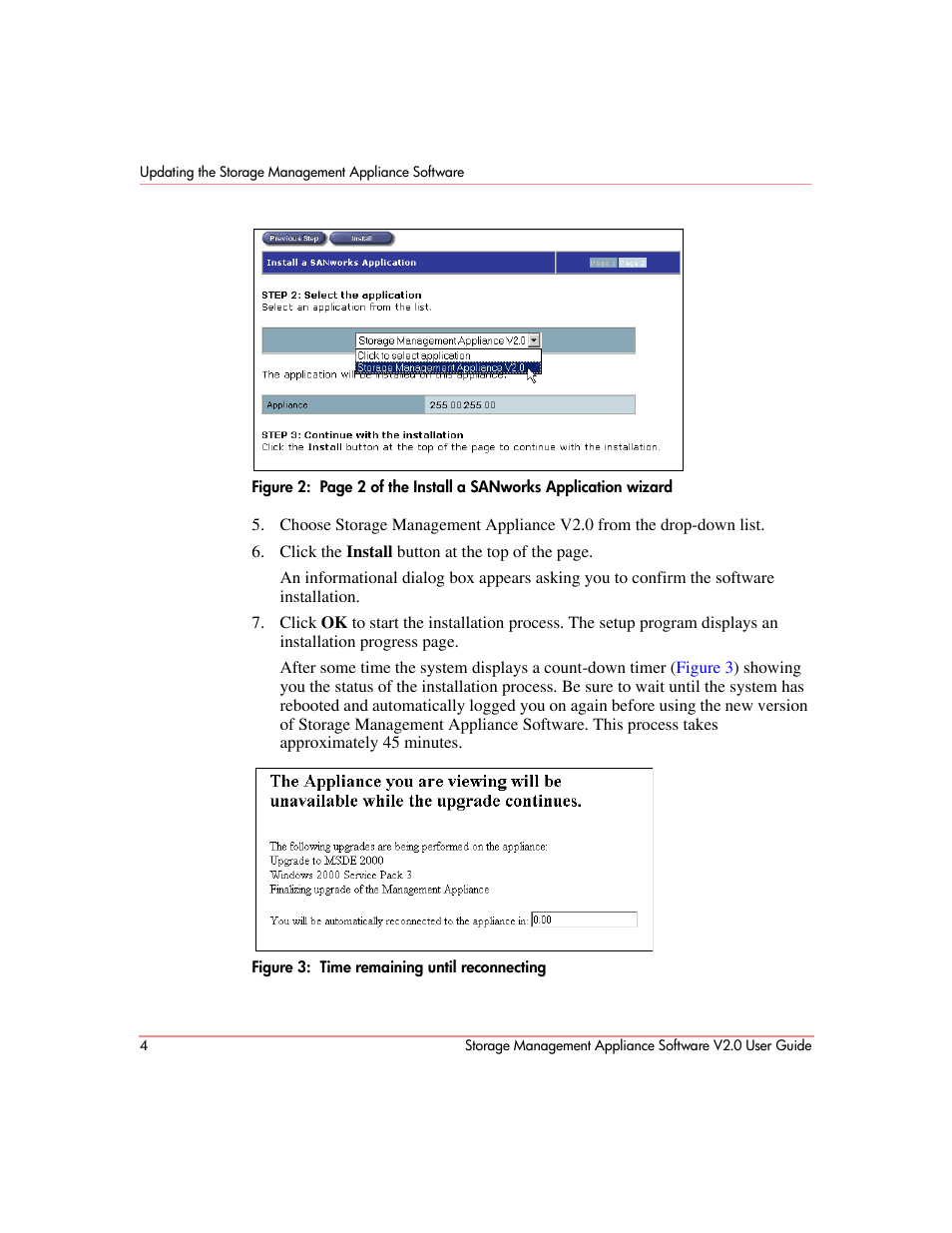 Time remaining until reconnecting | HP OpenView Storage Management Appliance and Software User Manual | Page 20 / 146