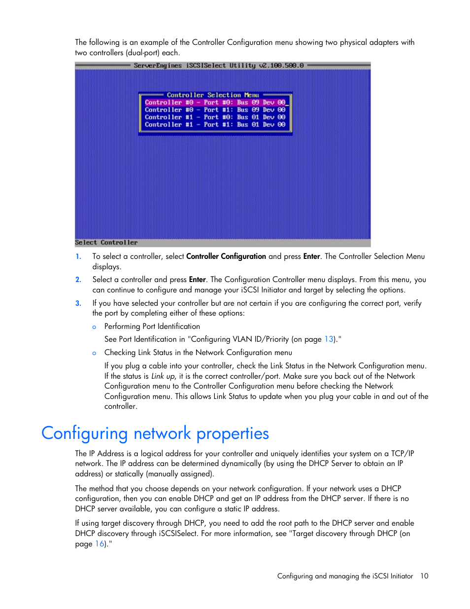 Configuring network properties | HP NC550SFP Dual Port 10GbE Server Adapter User Manual | Page 10 / 43