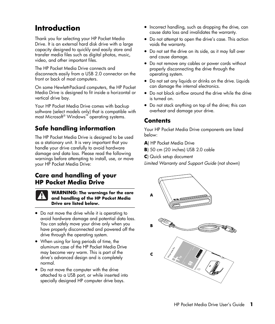 HP PD6400z Pocket Media Drive User Manual | Page 5 / 13