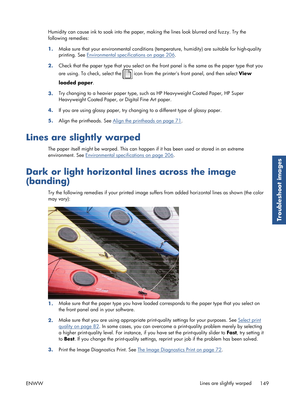 Lines are slightly warped | HP Designjet Z6200 Photo Printer User Manual | Page 157 / 220