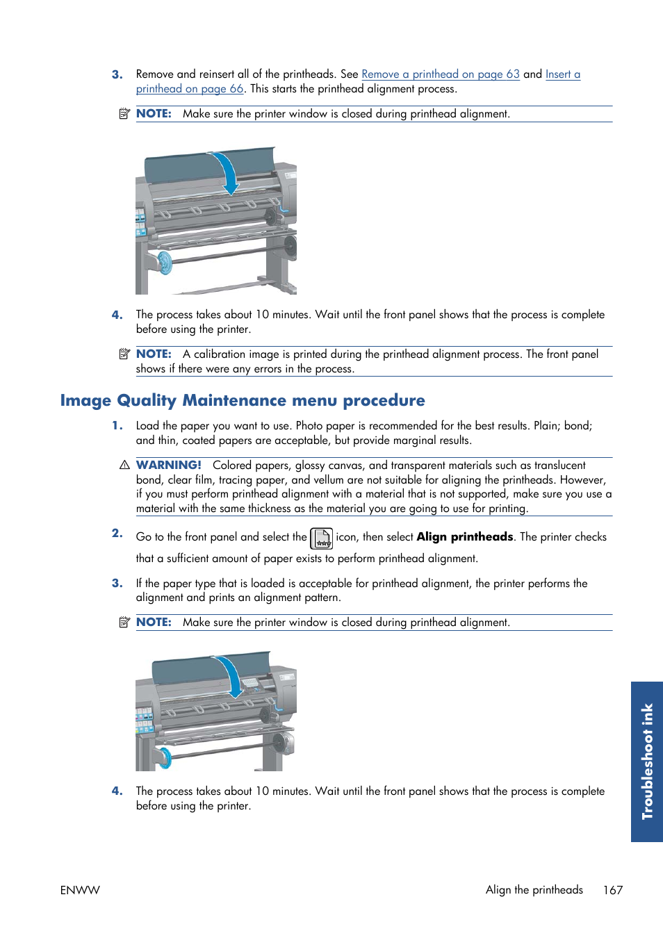 Image quality maintenance menu procedure | HP Designjet Z6200 Photo Printer User Manual | Page 175 / 220