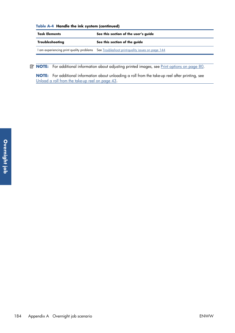 Ove rnight jo b | HP Designjet Z6200 Photo Printer User Manual | Page 192 / 220