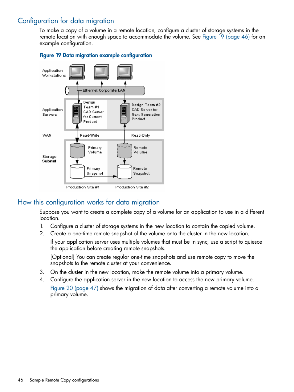 Configuration for data migration, How this configuration works for data migration | HP LeftHand P4000 Virtual SAN Appliance Software User Manual | Page 46 / 59
