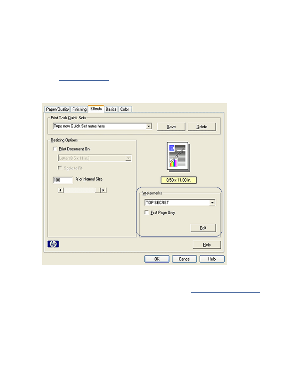 Watermarks, Applying an existing watermark to a document | HP Deskjet 5650 User Manual | Page 110 / 165