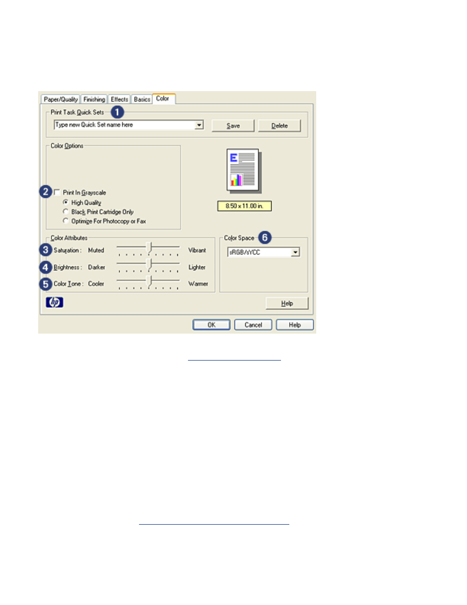 Color tab, Color | HP Deskjet 5650 User Manual | Page 66 / 165