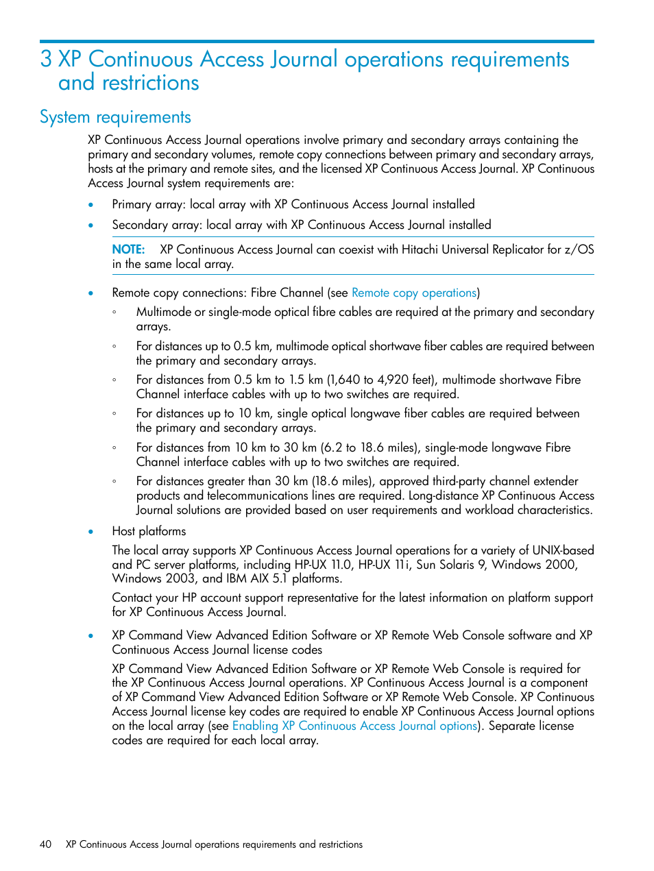 System requirements | HP XP Continuous Access Software User Manual | Page 40 / 215