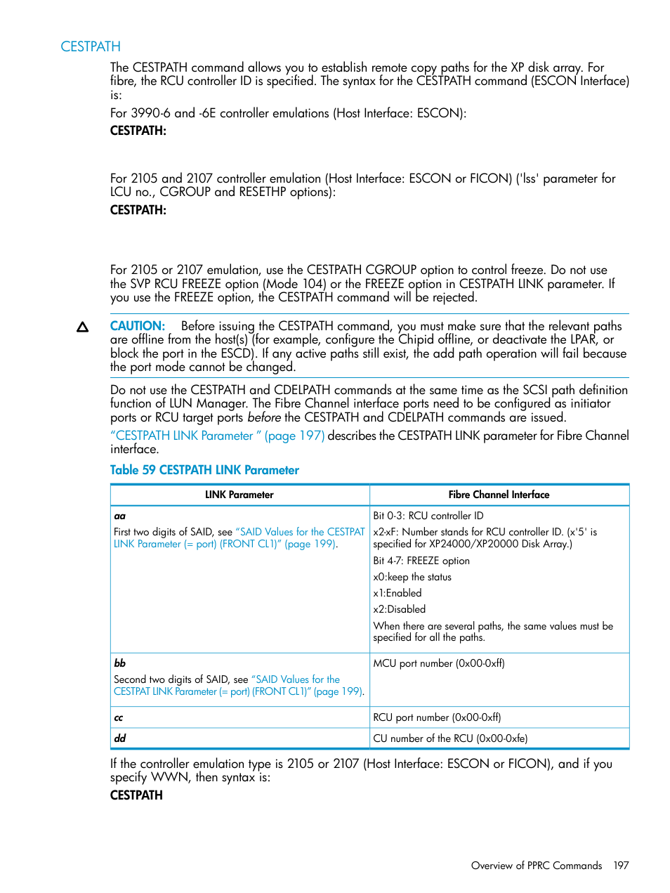 Cestpath | HP StorageWorks XP Remote Web Console Software User Manual | Page 197 / 263