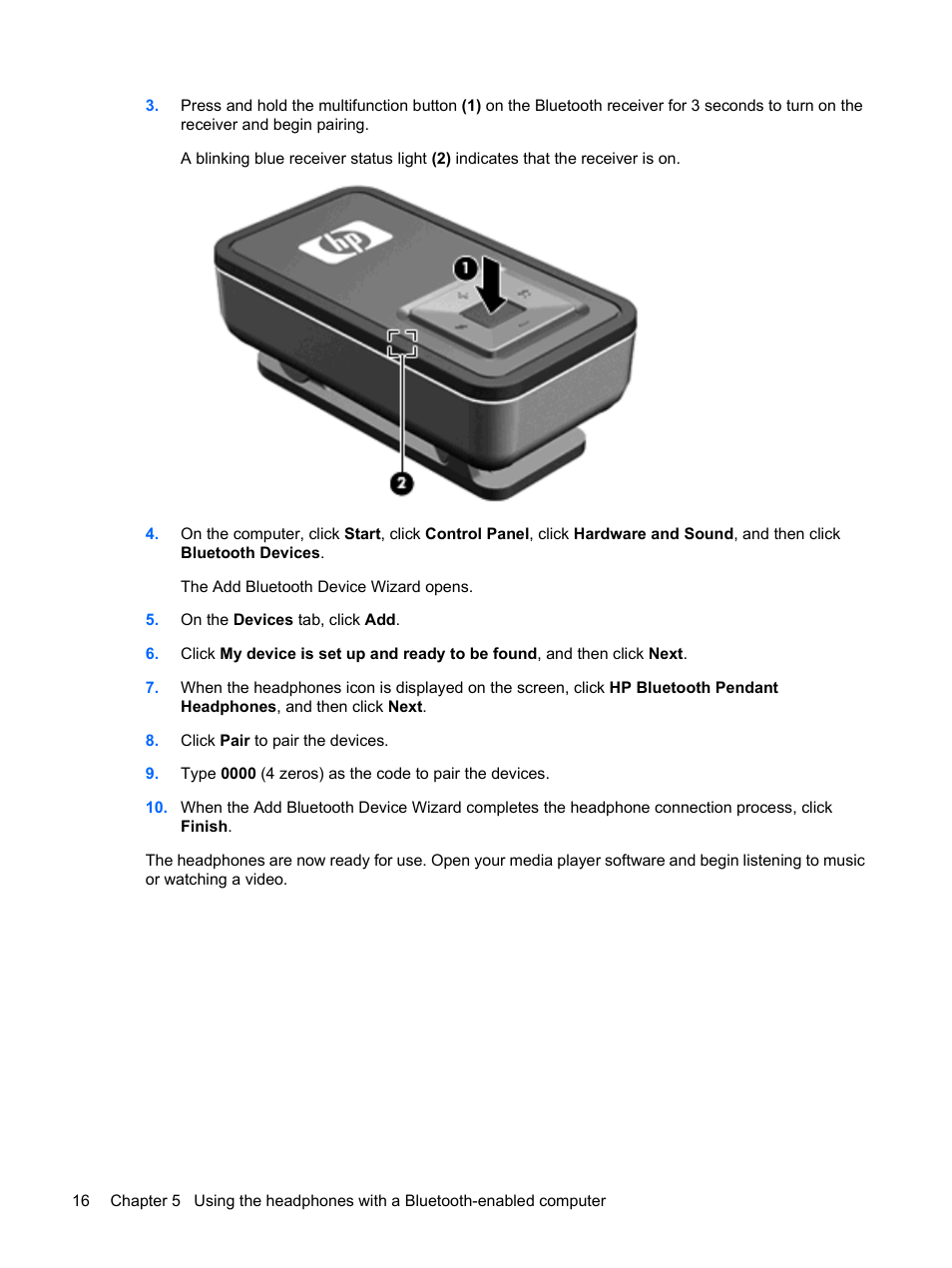 HP Bluetooth Pendant Headphones User Manual | Page 20 / 31