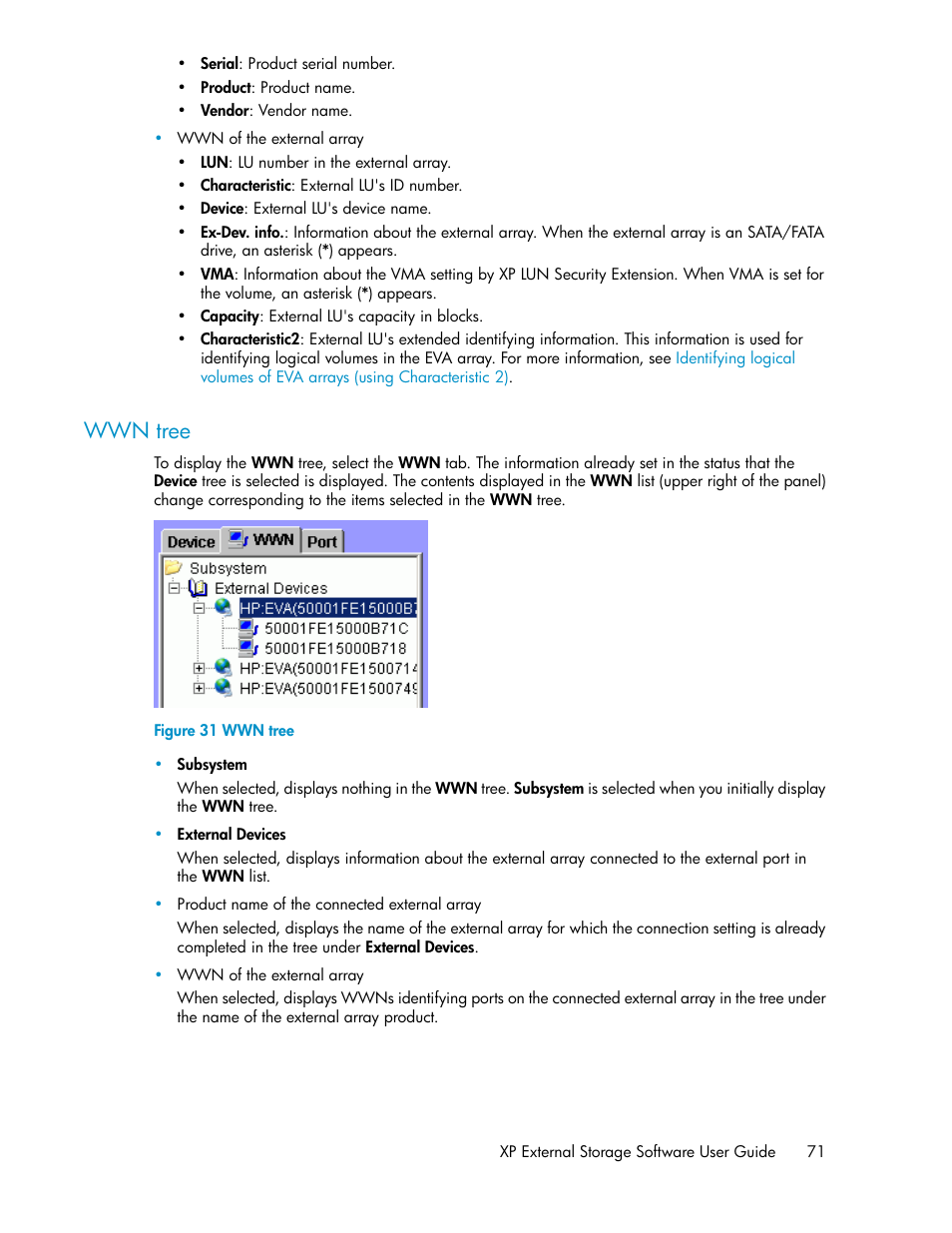 Wwn tree | HP StorageWorks XP Remote Web Console Software User Manual | Page 71 / 192