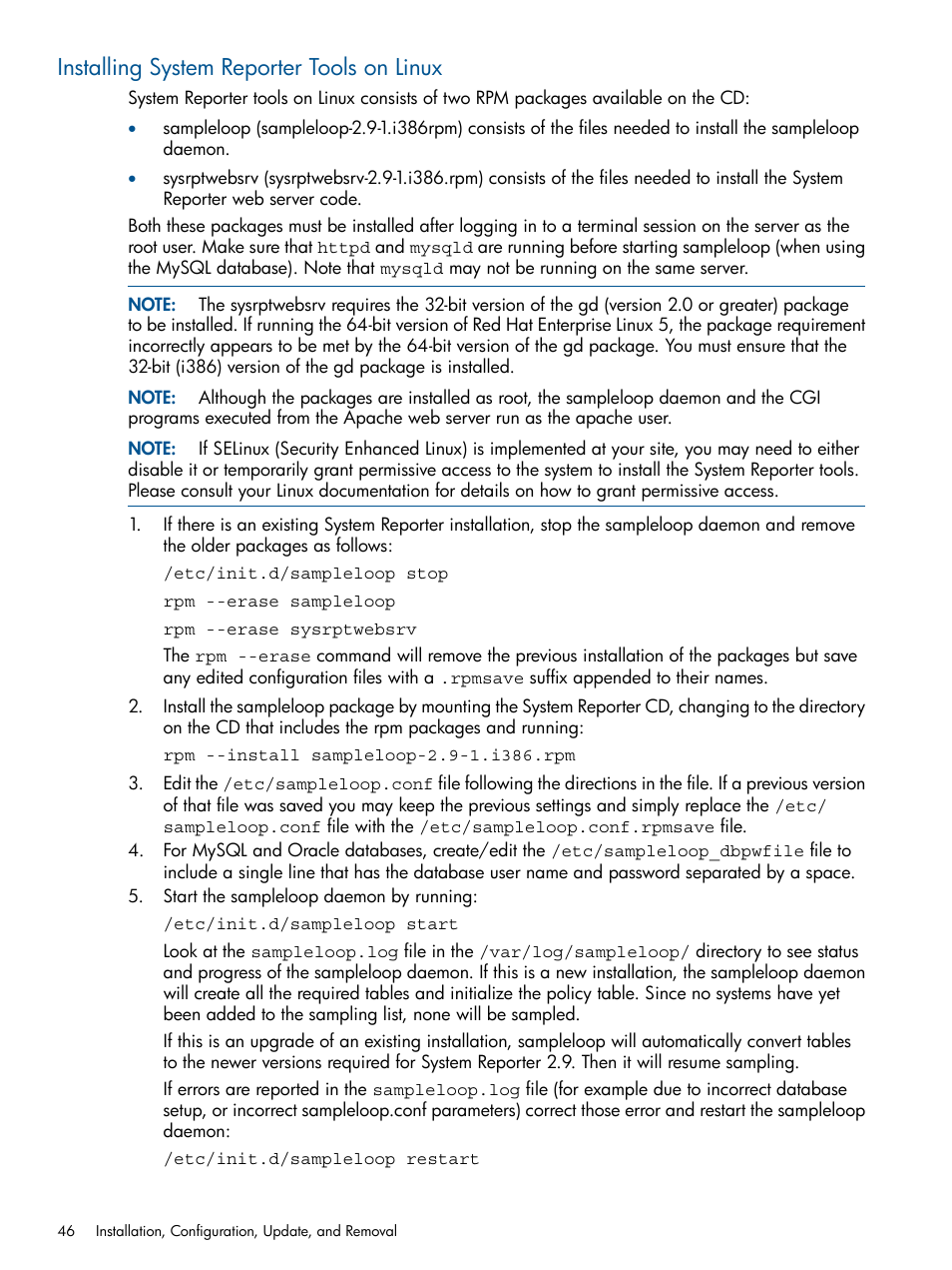 Installing system reporter tools on linux | HP 3PAR System Reporter Software User Manual | Page 46 / 224