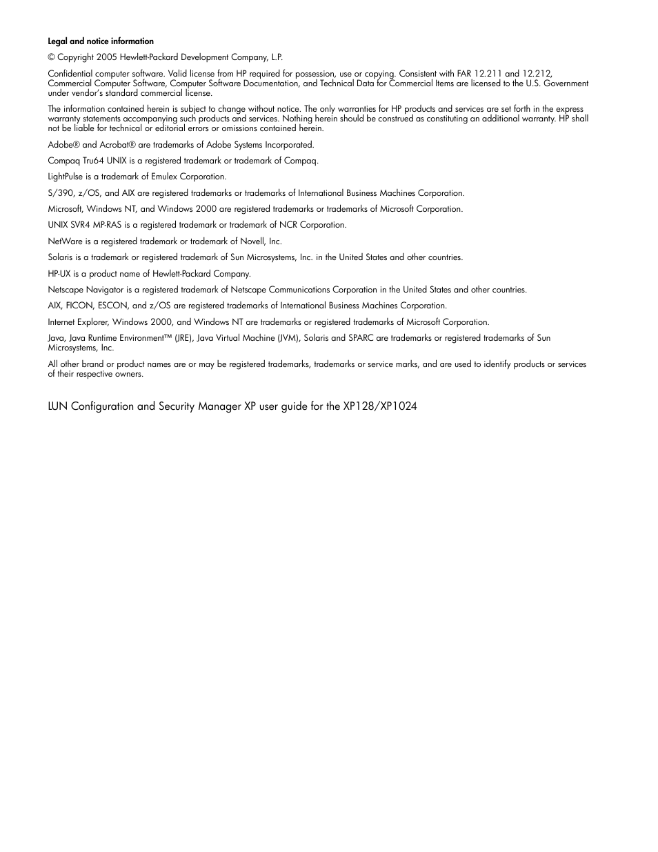 HP StorageWorks XP Remote Web Console Software User Manual | Page 2 / 98