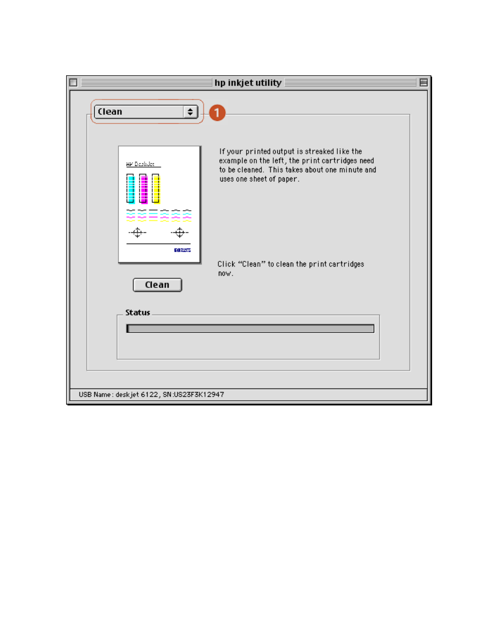 Clean: cleans the print cartridges, Ink levels: provides estimated ink levels, Calibrate: aligns the print cartridges | HP Deskjet 6122 Color Inkjet Printer User Manual | Page 107 / 153