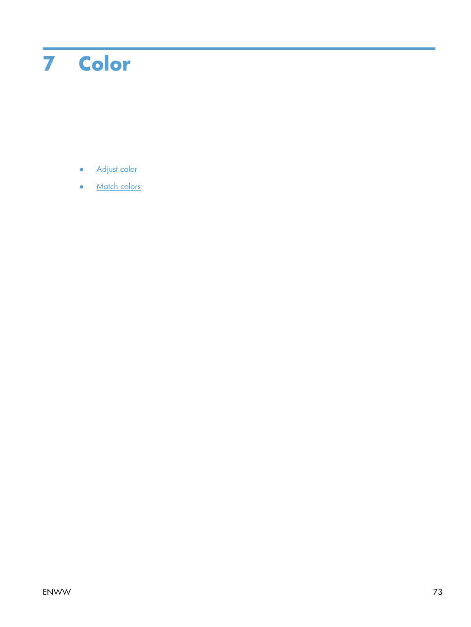 Color, 7 color | HP LaserJet Pro CP1025nw Color Printer User Manual | Page 85 / 186