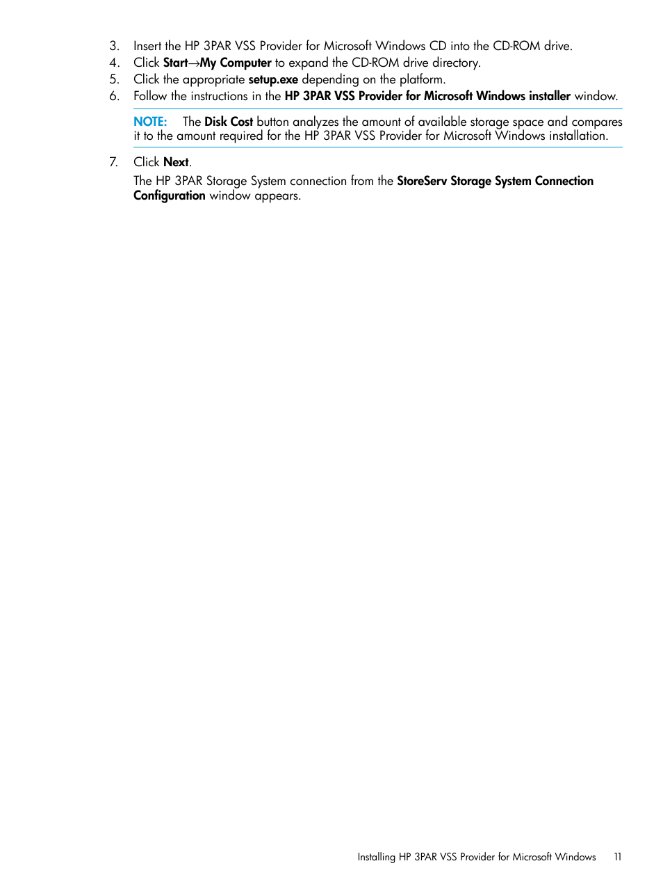 HP 3PAR VSS Provider Software User Manual | Page 11 / 33