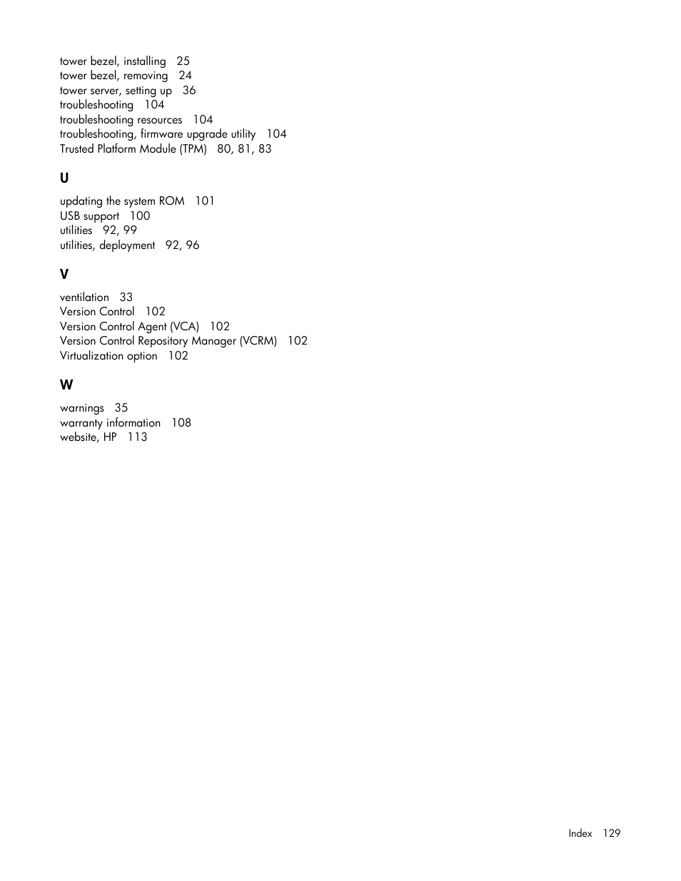 HP ProLiant ML350e Gen8 v2-Server User Manual | Page 129 / 129