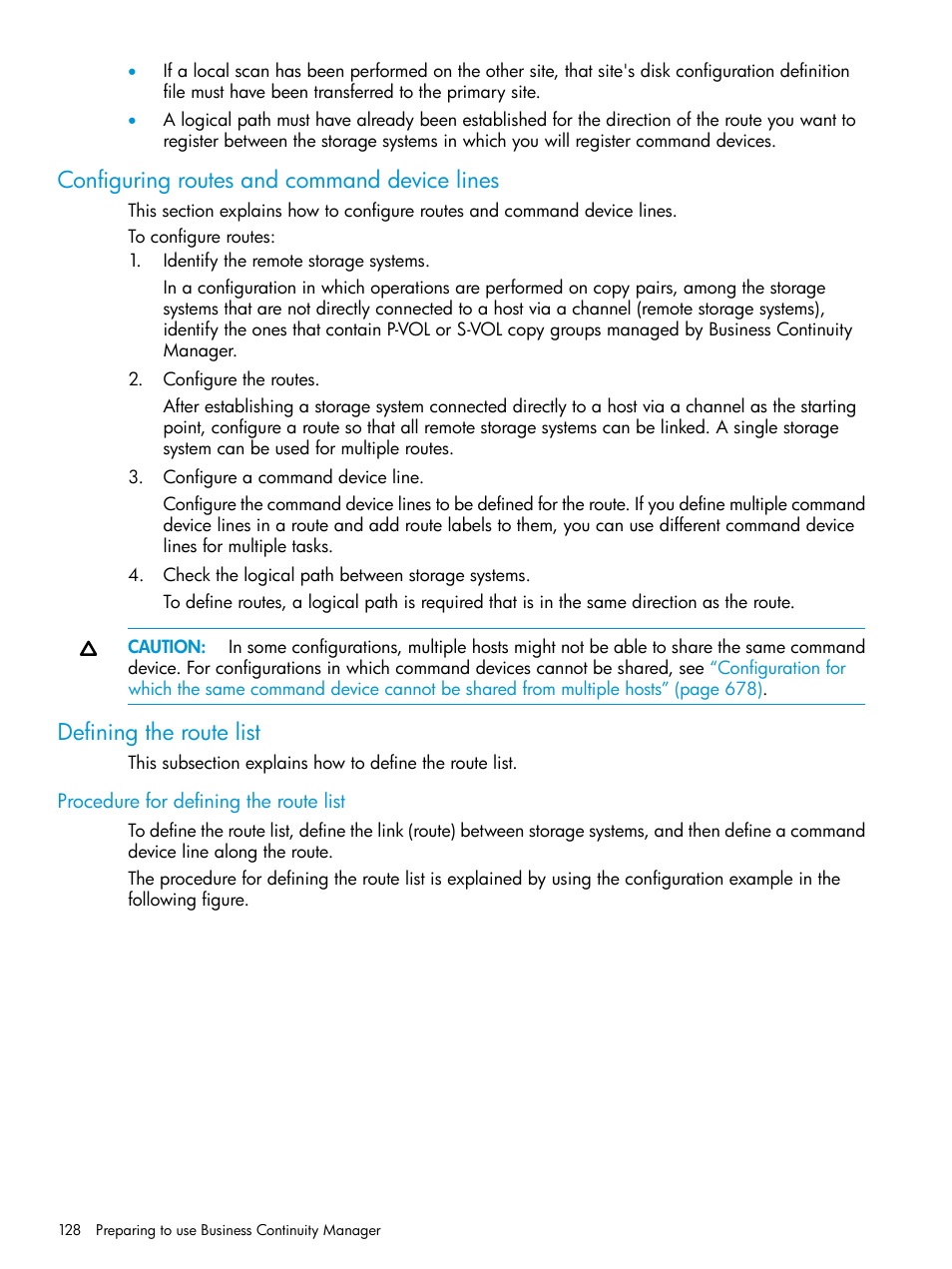Configuring routes and command device lines, Defining the route list, Procedure for defining the route list | Configuring routes and command device | HP XP P9500 Storage User Manual | Page 128 / 701