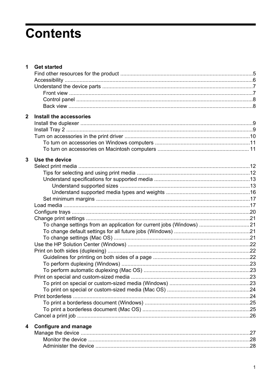 HP Officejet Pro K5400 Printer User Manual | Page 5 / 103