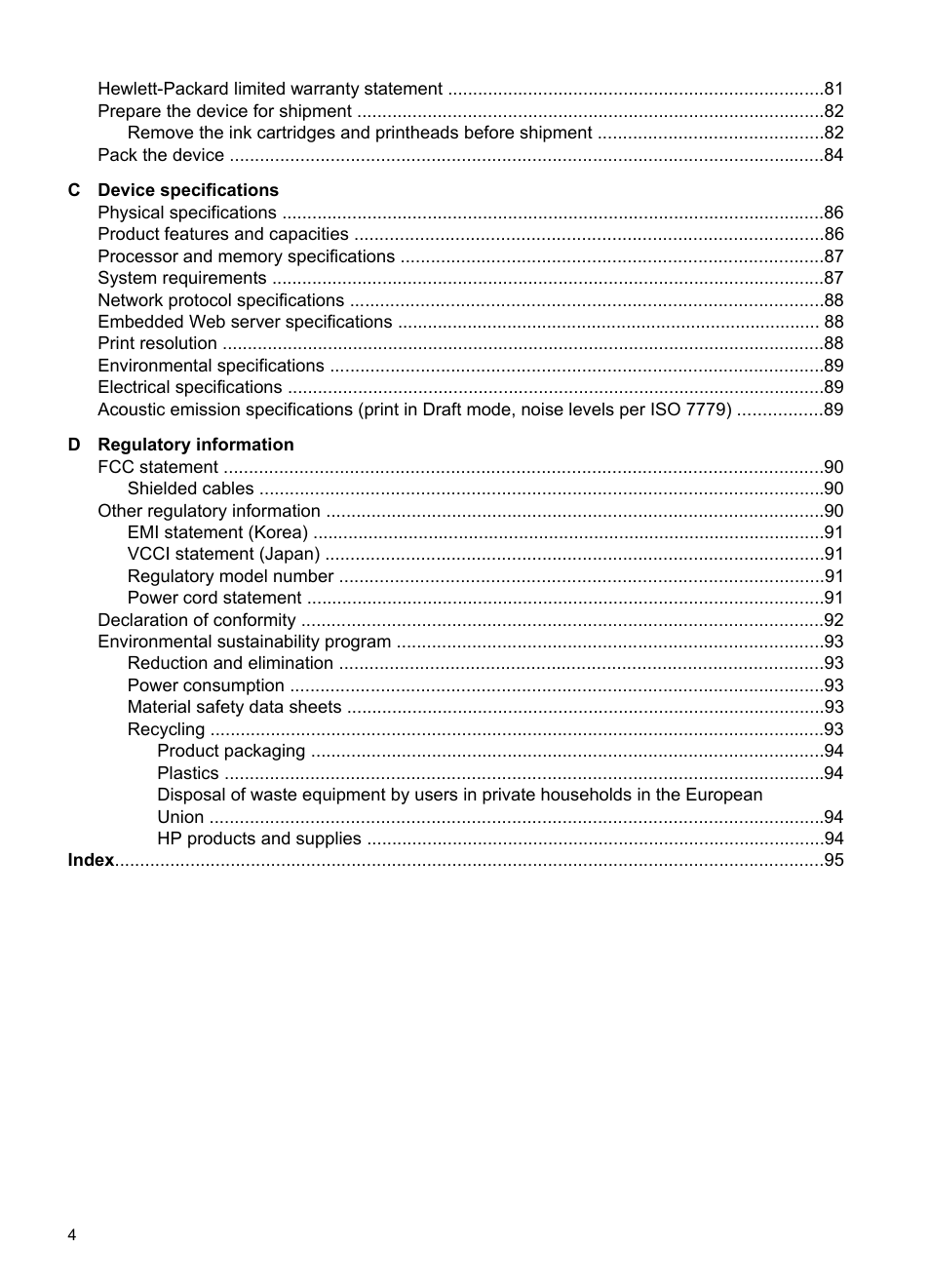 HP Officejet Pro K5400 Printer User Manual | Page 8 / 103
