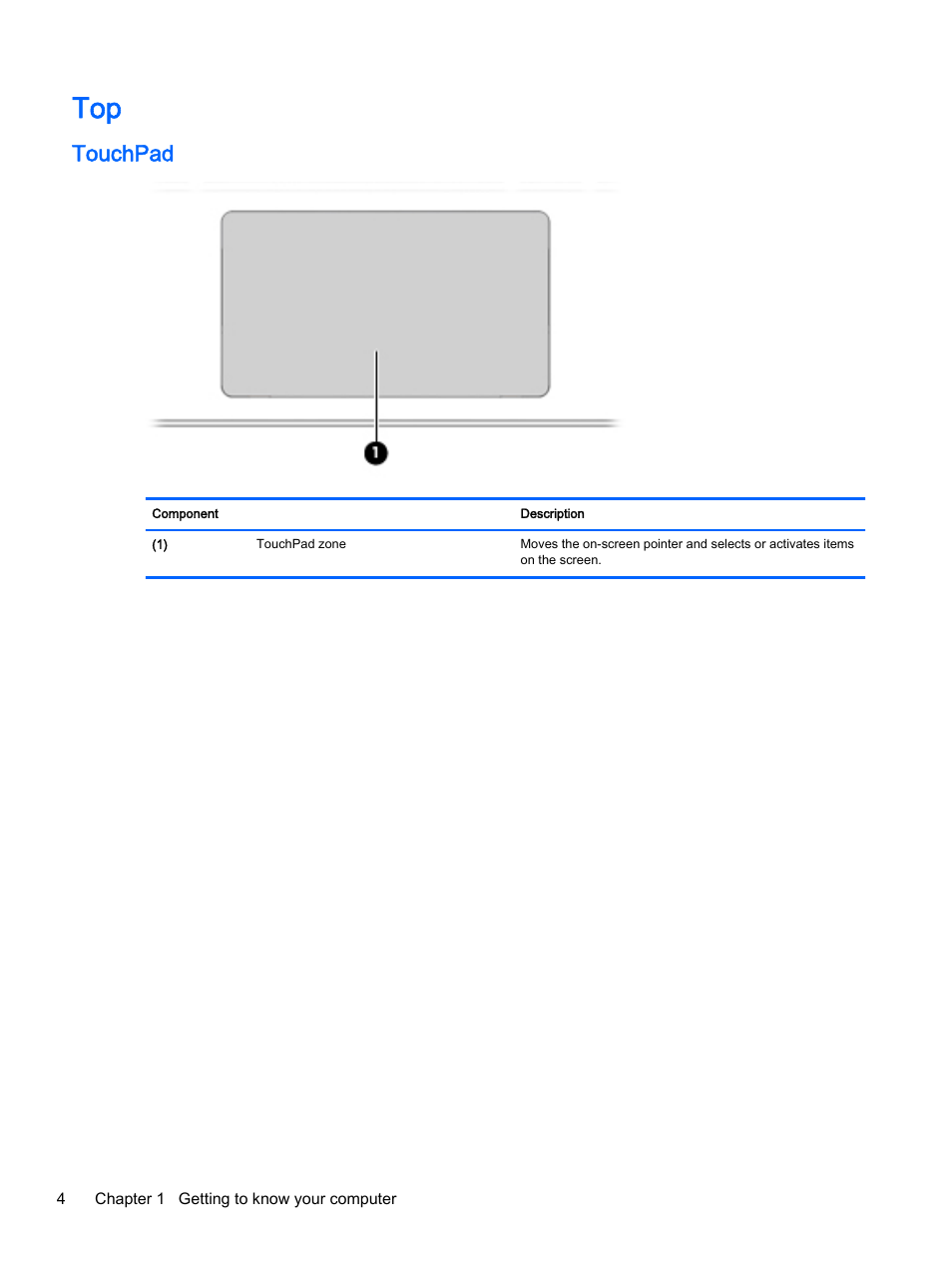 Touchpad | HP Chromebook 11 G2 User Manual | Page 10 / 23