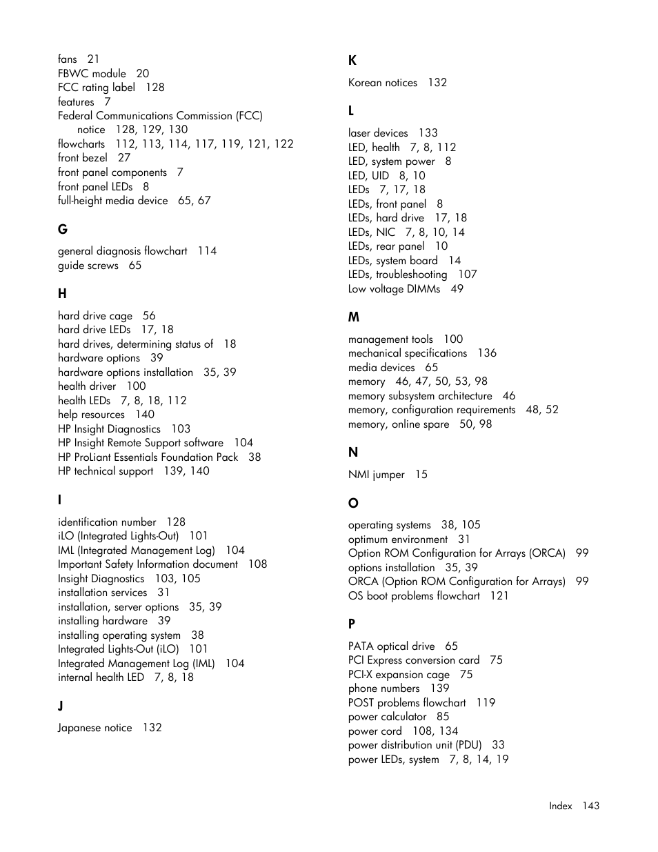 HP ProLiant ML350 G6 Server User Manual | Page 143 / 144