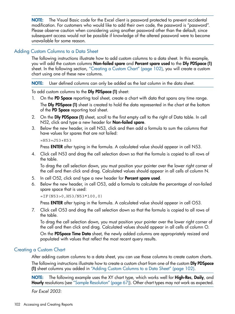 Adding custom columns to a data sheet, Creating a custom chart | HP 3PAR StoreServ 7000 Storage User Manual | Page 102 / 231