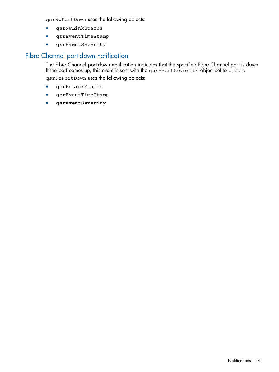 Fibre channel port-down notification | HP IP Distance Gateway User Manual | Page 141 / 153