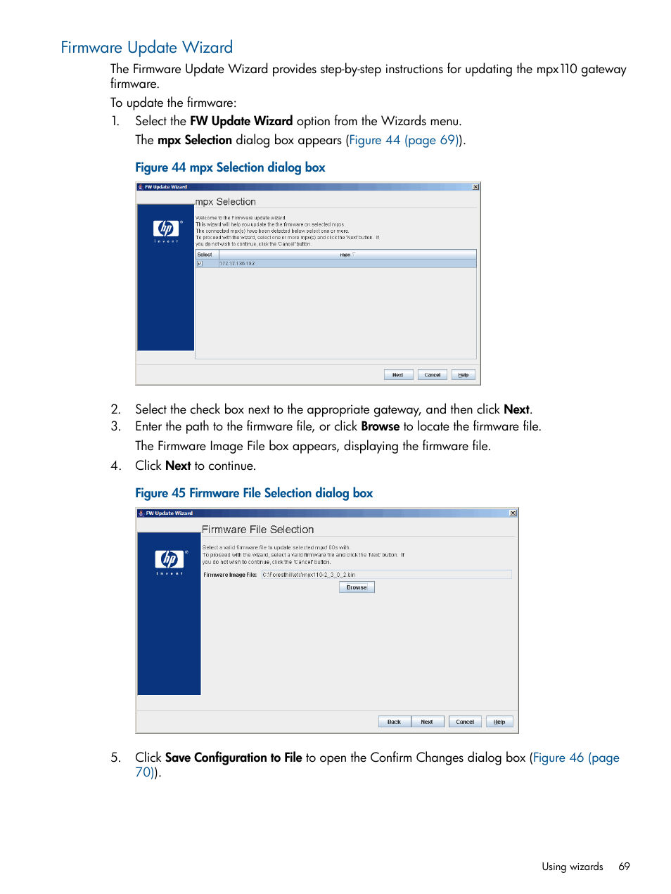 Firmware update wizard | HP IP Distance Gateway User Manual | Page 69 / 153