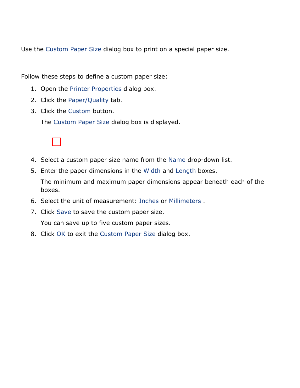 Setting a custom paper size, Setting custom paper sizes | HP Deskjet 3520 Inkjet Printer User Manual | Page 28 / 65