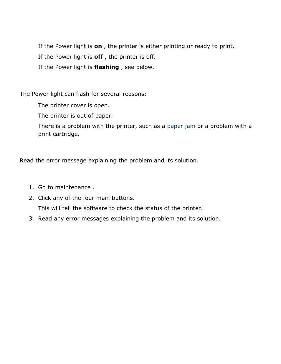 Power light is flashing, What the flashing light means, If an error message appears | If no error message appears | HP Deskjet 3520 Inkjet Printer User Manual | Page 39 / 65