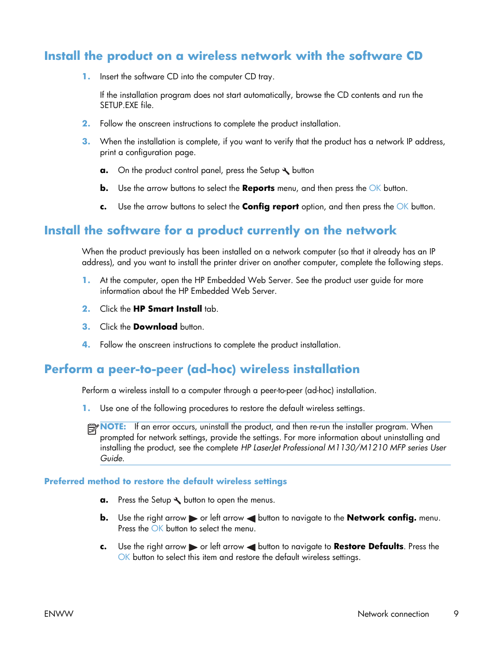 HP LaserJet Pro M1217nfw Multifunction Printer User Manual | Page 17 / 36