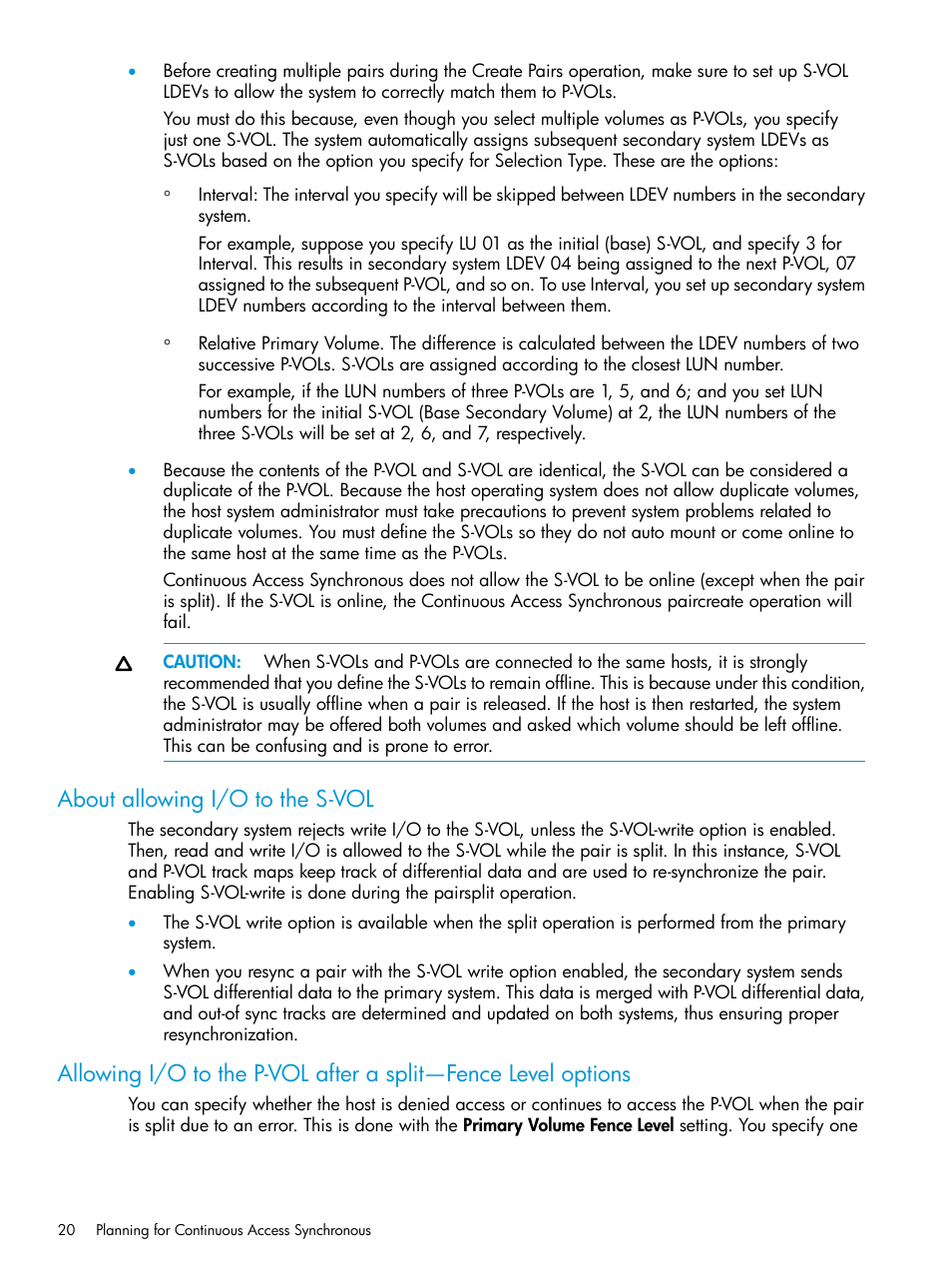 About allowing i/o to the s-vol | HP XP Racks User Manual | Page 20 / 154