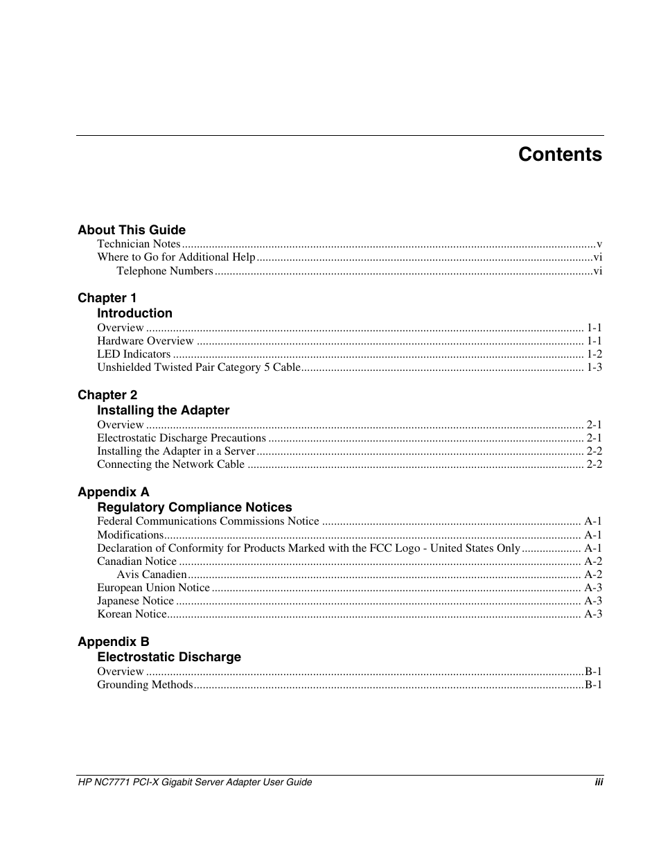 HP NC7771 Gigabit Server Adapter User Manual | Page 3 / 21