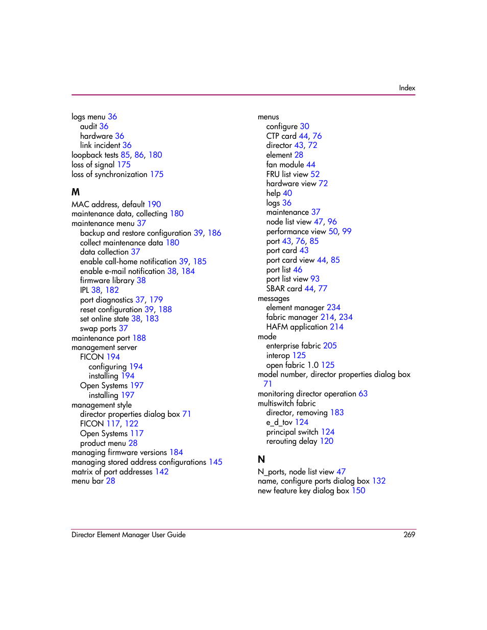 HP StorageWorks 2.140 Director Switch User Manual | Page 271 / 278